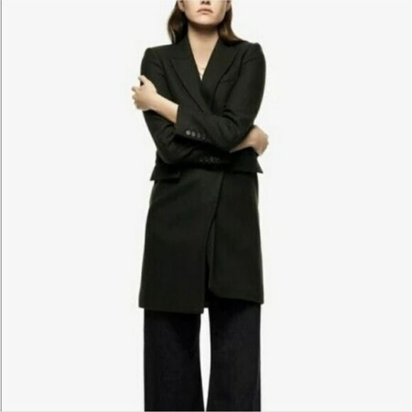 Zara Manteco Tailored Wool Coat Medium - Picture 10 of 12
